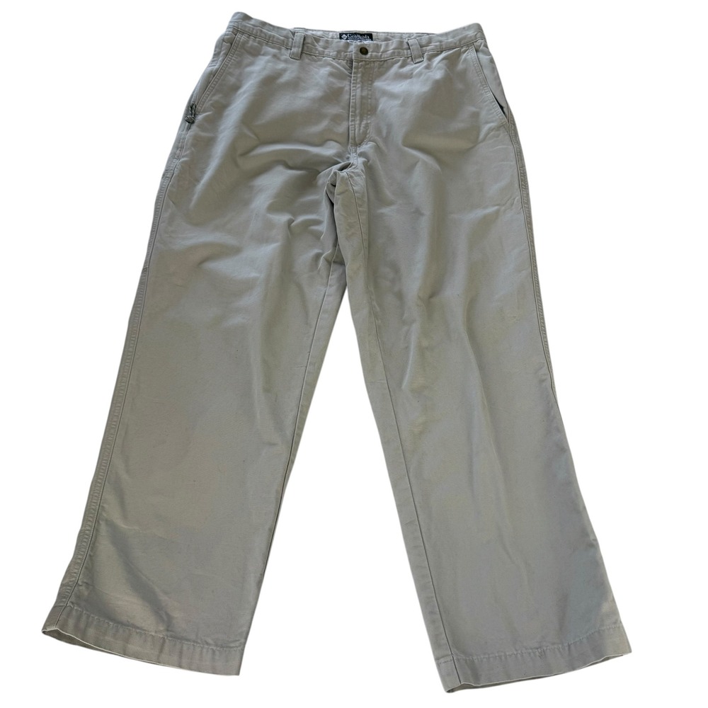 Columbia Sportswear Mens 36x30 Khaki Tan Cotton Canvas Utility Pants AM8142
